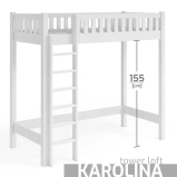 Łóżko na antresoli KAROLINA TOWER LOFT w kolorze białym