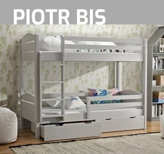 Łóżko piętrowe z szufladami w opcji PIOTR BIS