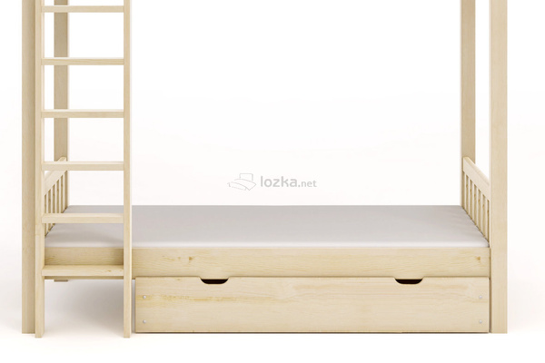 Szuflada do łóżka z drewna świerkowego ŚREDNIA 3/4