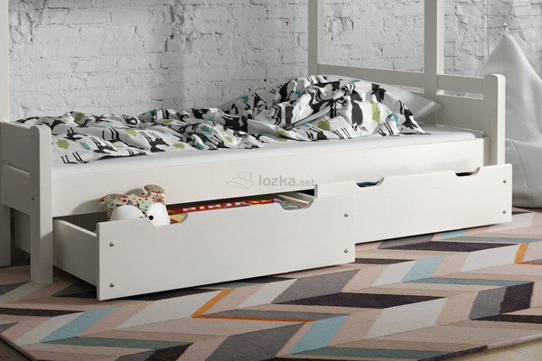 Szuflada do łóżka z drewna świerkowego MAŁA 1/2