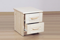 Drewniana szafka nocna z dwoma szufladkami NINA 2S świerkowa