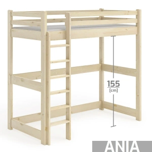 Łóżko na antresoli ANIA kolor: Naturalny (surowe)