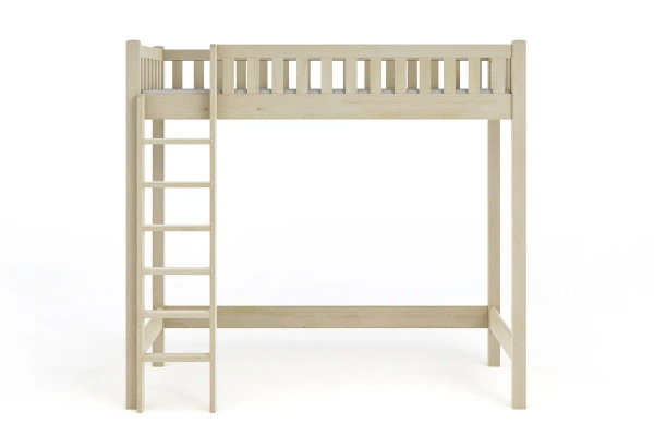 Łóżko na antresoli KAROLINA TOWER LOFT – drewno, lakier bezbarwny