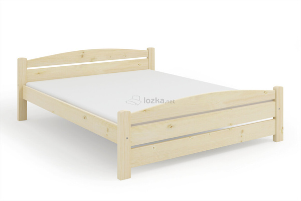 Łóżko drewniane białe / szare / naturalne, podwójne KASIA