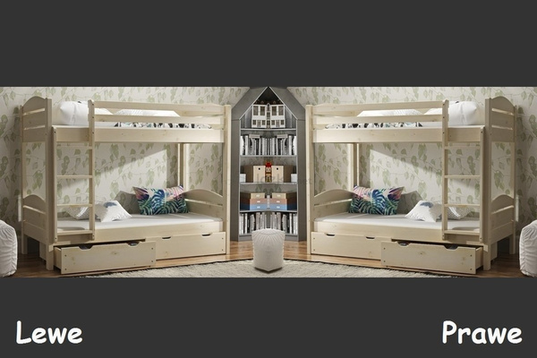 Łóżko piętrowe z szufladami w opcji PIOTR