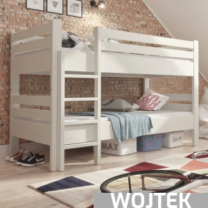 Łóżko piętrowe rozkładane na dwa pojedyncze łóżka WOJTEK - kolor biały