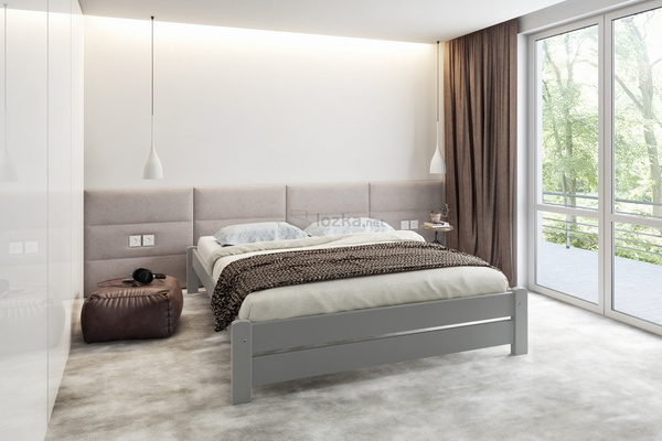 Łóżko bez zagłówka świerkowe podwójne KACPER