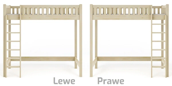 Łóżko na antresoli KAROLINA TOWER LOFT w "ciepłym" kolorze kaszmir