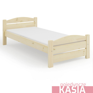 Łóżko drewniane białe / szare / naturalne, pojedyncze KASIA