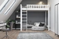 Łóżko na antresoli KAROLINA TOWER LOFT szare – styl loft