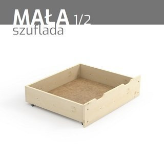 Szuflada do łóżka z drewna świerkowego MAŁA 1/2