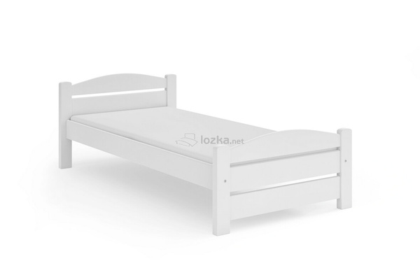 Łóżko drewniane białe / szare / naturalne, pojedyncze KASIA