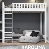 Łóżko na antresoli KAROLINA TOWER LOFT w kolorze białym