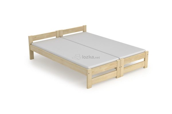 Drewniane łóżko hotelowe łączone BASIC TANIA TWIN