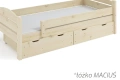 Łóżko dziecięce podwójne z zabezpieczeniem i szufladami ADRIAN BIS - drewno nielakierowane