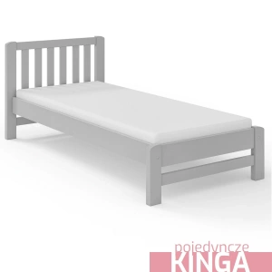 Łóżko świerkowe pojedyncze do nowoczesnej sypialni KINGA - kolor szary