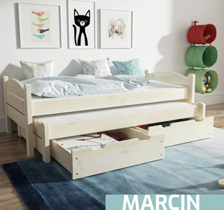 Łóżko dziecięce podwójne z szufladami MARCIN