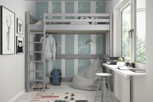 Łóżko na antresoli ANIA kolor - lakier bezbarwny