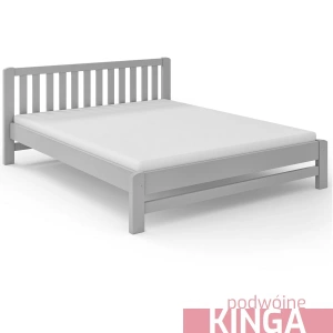 Łóżko świerkowe podwójne do nowoczesnej sypialni KINGA - kolor szary