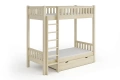 Łóżko piętrowe z dużym odstępem pomiędzy łóżkami KAROLINA - surowe drewno