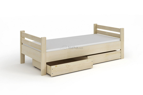 Łóżko dla dziecka z barierką i szufladami w opcji DANIEL BIS