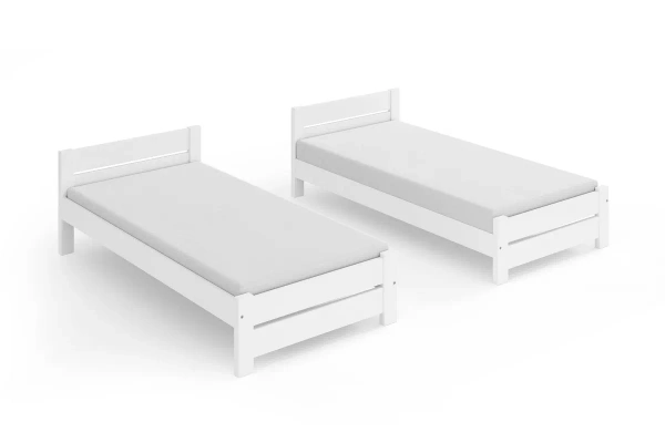 Łóżko hotelowe ALINA TWIN – dwa pojedyncze do łączenia - kolor biały