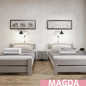 Łóżko hotelowe łączone MAGDA – szare, 2w1 bez szczeliny