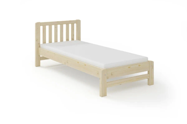 Łóżko świerkowe pojedyncze do nowoczesnej sypialni KINGA