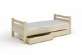 Łóżko pojedyncze z litego drewna świerkowego 80-90x200 z szufladami w opcji DANIEL