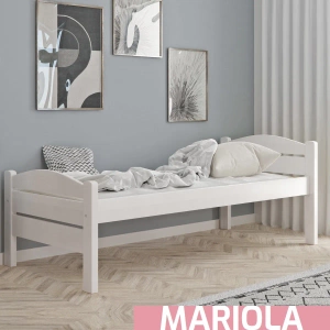 Łóżko z drewna dla seniora MARIOLA – podwyższone, białe