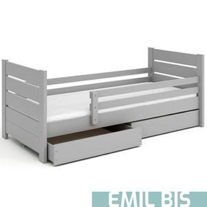 Łóżko dziecięce z zabezpieczeniem, oraz szufladami w opcji EMIL BIS