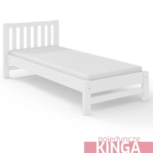 Łóżko świerkowe pojedyncze do nowoczesnej sypialni KINGA