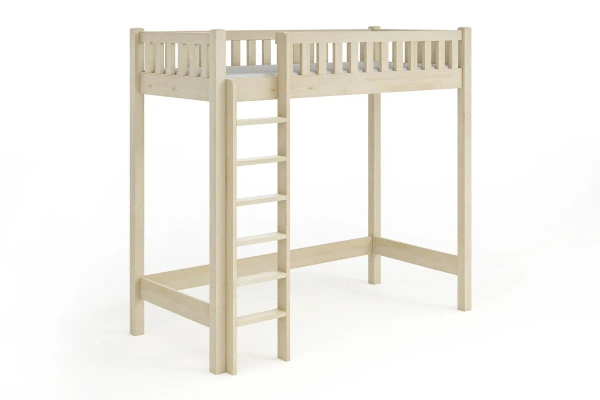 Łóżko na antresoli KAROLINA TOWER LOFT – drewno, lakier bezbarwny