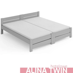 Łóżko hotelowe ALINA TWIN – dwa pojedyncze do łączenia - kolor szary