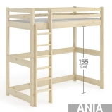 Łóżko na antresoli ANIA kolor: Naturalny (surowe)