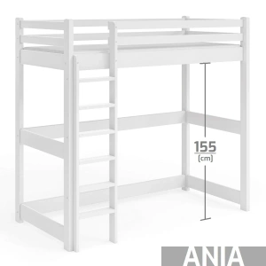 Łóżko na antresoli ANIA w kolorze białym