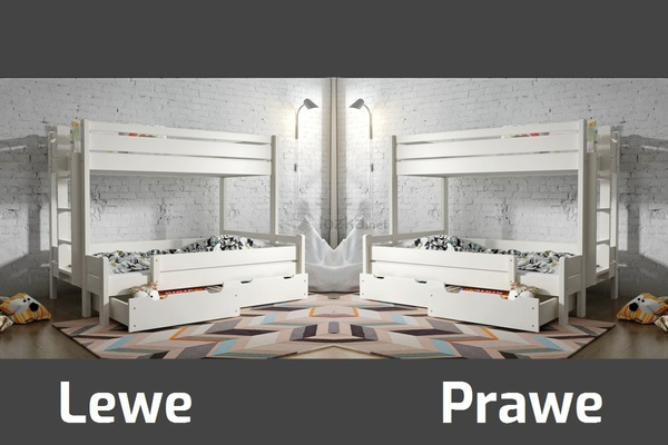 Łóżko piętrowe 3-osobowe z zabezpieczeniem JAREK BIS