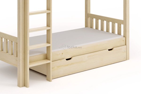 Szuflada do łóżka z drewna świerkowego ŚREDNIA 3/4