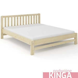 Łóżko świerkowe podwójne do nowoczesnej sypialni KINGA - lakier bezbarwny